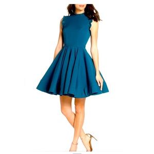 IEENA for Mac Duggal Forest Green Crystal Embellish Dress